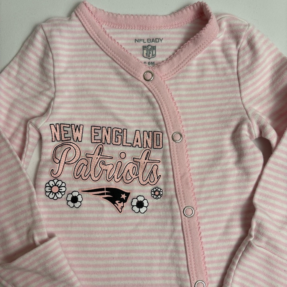NFL Kids Pajamas - Pink and White New England Patriots